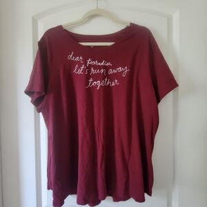 Women's Graphic Tee Old Navy Burgundy Shirt XXL